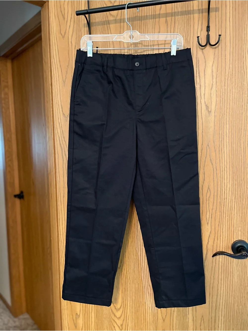 NWOT Lands' End Sz 16H Elastic Waist Kids Black Pants
